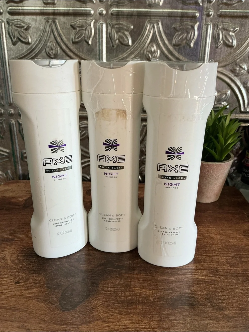 Lot of 3 AXE White Label Night Clean & Soft Shampoo Conditioner New